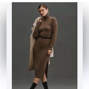 Reformation Brown Turtleneck Dress